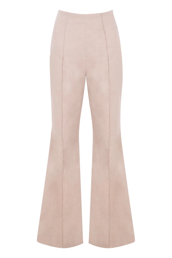 Beige Tencel Linen Trousers – Bild 9
