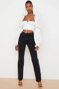 Black Vintage Fit High Waist Jeans