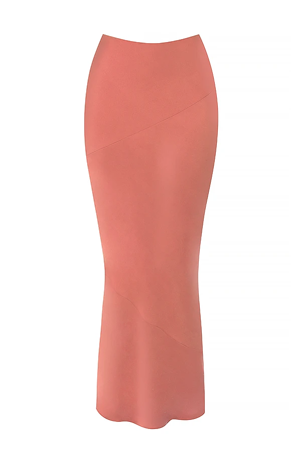 Rose Satin Low Waist Midi Skirt – Bild 12