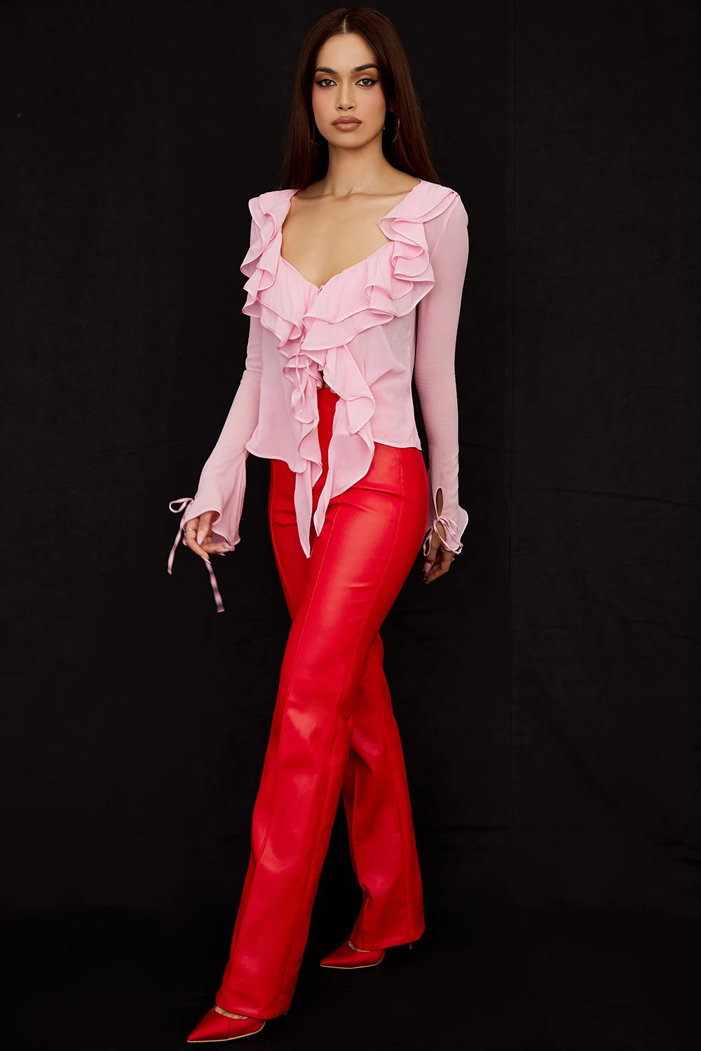 Scarlet Vegan Leather Trousers – Bild 6