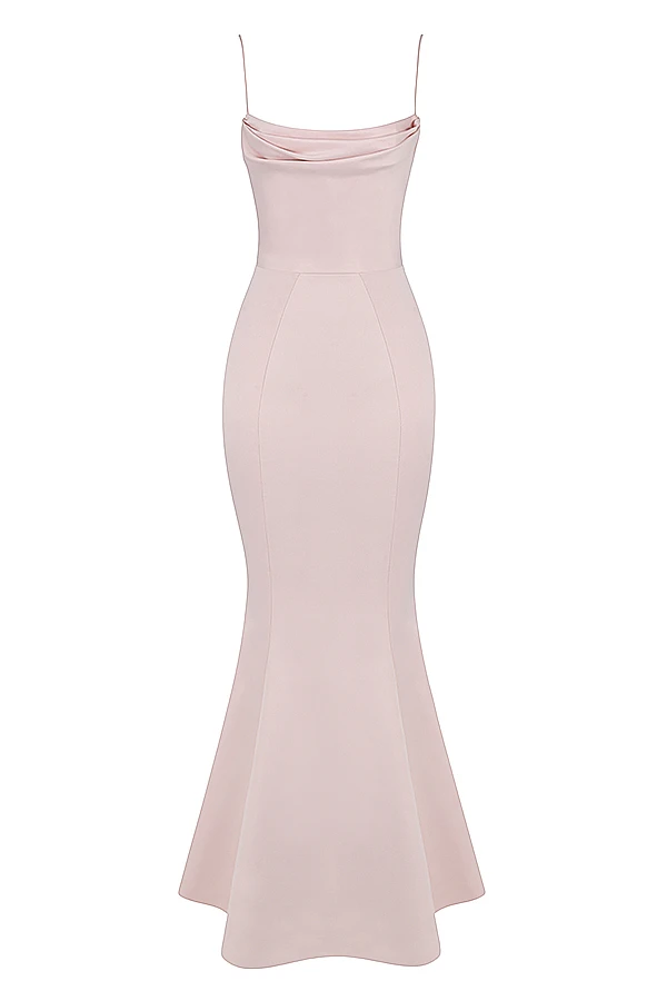 Blush Satin Fishtail Gown – Bild 15