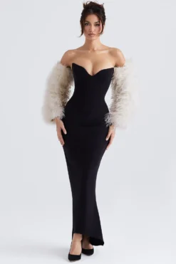 Off White Marabou Sleeve Jacket