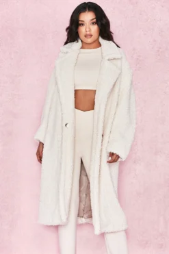 Milk White Faux Fur Sherpa Coat