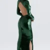 Pine Green Sequin Maxi Dress
