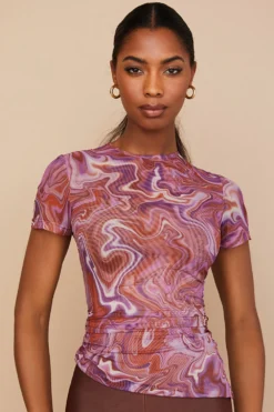 Purple Swirl Asymmetric T-shirt