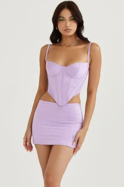 Orchid Satin Mini Skirt