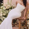 Ivory Draped Strapless Bridal Gown - Limited Edition