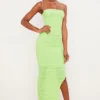 Lime Organza Mesh Maxi Dress