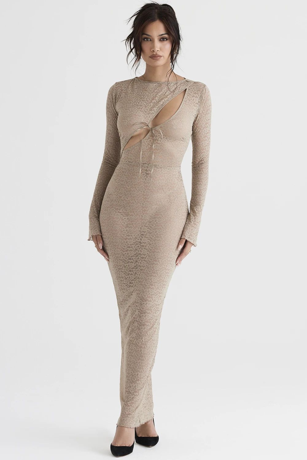 Stone Floral Lace Maxi Dress – Bild 3