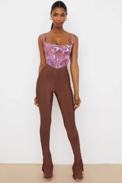Chocolate High Waisted Bandage Trousers