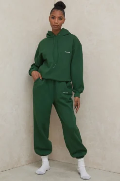Green Fleece Back Jogging Trousers