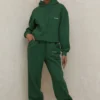 Green Brushback Jogging Trousers