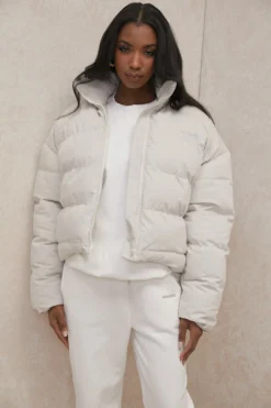 Ivory Oversized C Shape Puffer Jacket