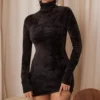 Charcoal Chenille Mini Dress