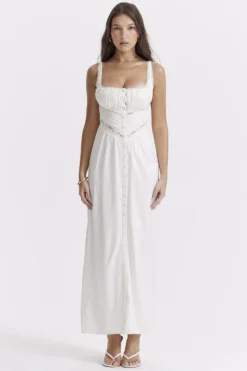 Ivory Real Silk Maxi Dress