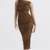 Coffee Crystallised Maxi Dress