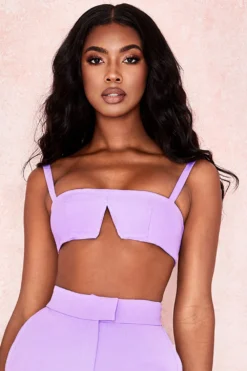 Violet Crepe V Wire Bralet