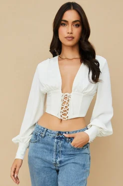 White Lace Up Corset
