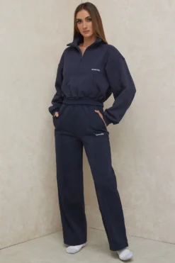 Navy Straight Leg Sweat Pants