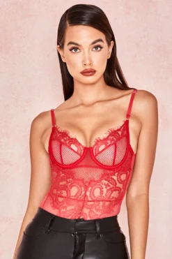 Red Lace Bodysuit
