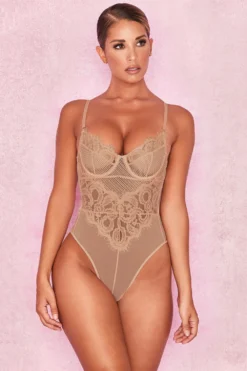 Tan Lace Bodysuit