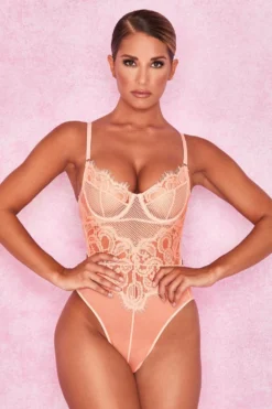 Peach Lace Bodysuit
