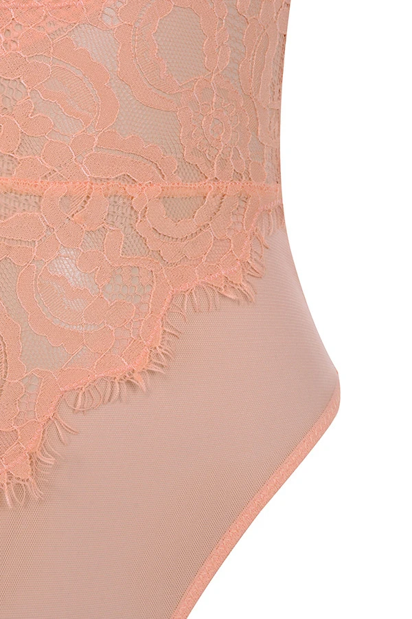 Peach Lace Bodysuit – Bild 14