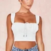 White Blouson Corset Top