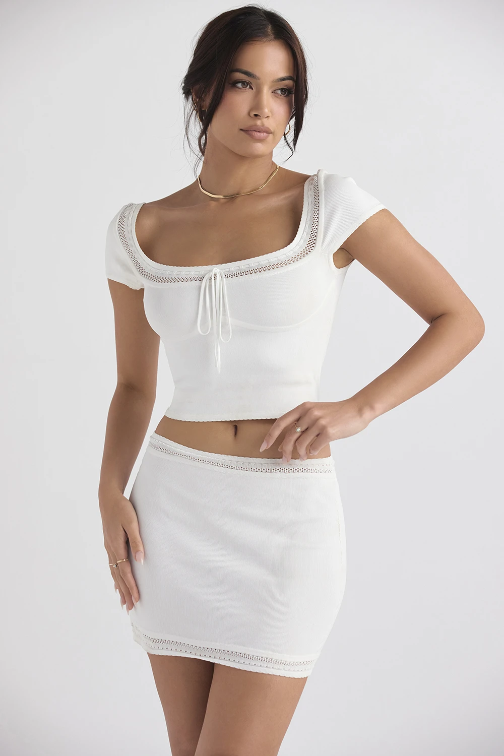 Ivory Dainty Knit Mini Skirt – Bild 5