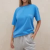 Blue Oversized Cotton Jersey T Shirt