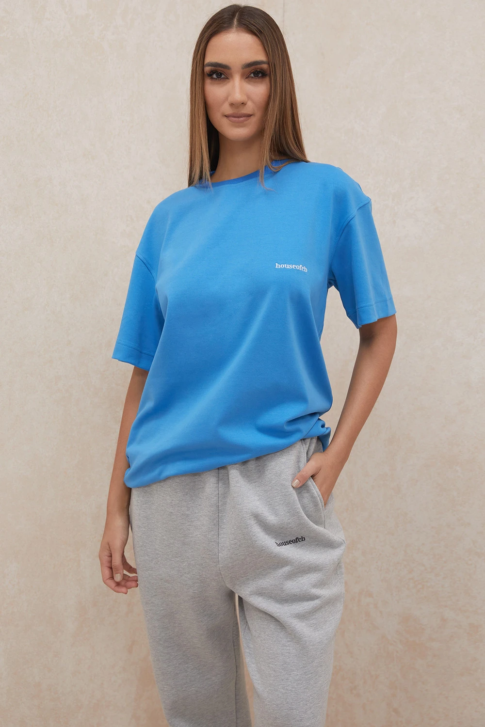 Blue Oversized Cotton Jersey T Shirt