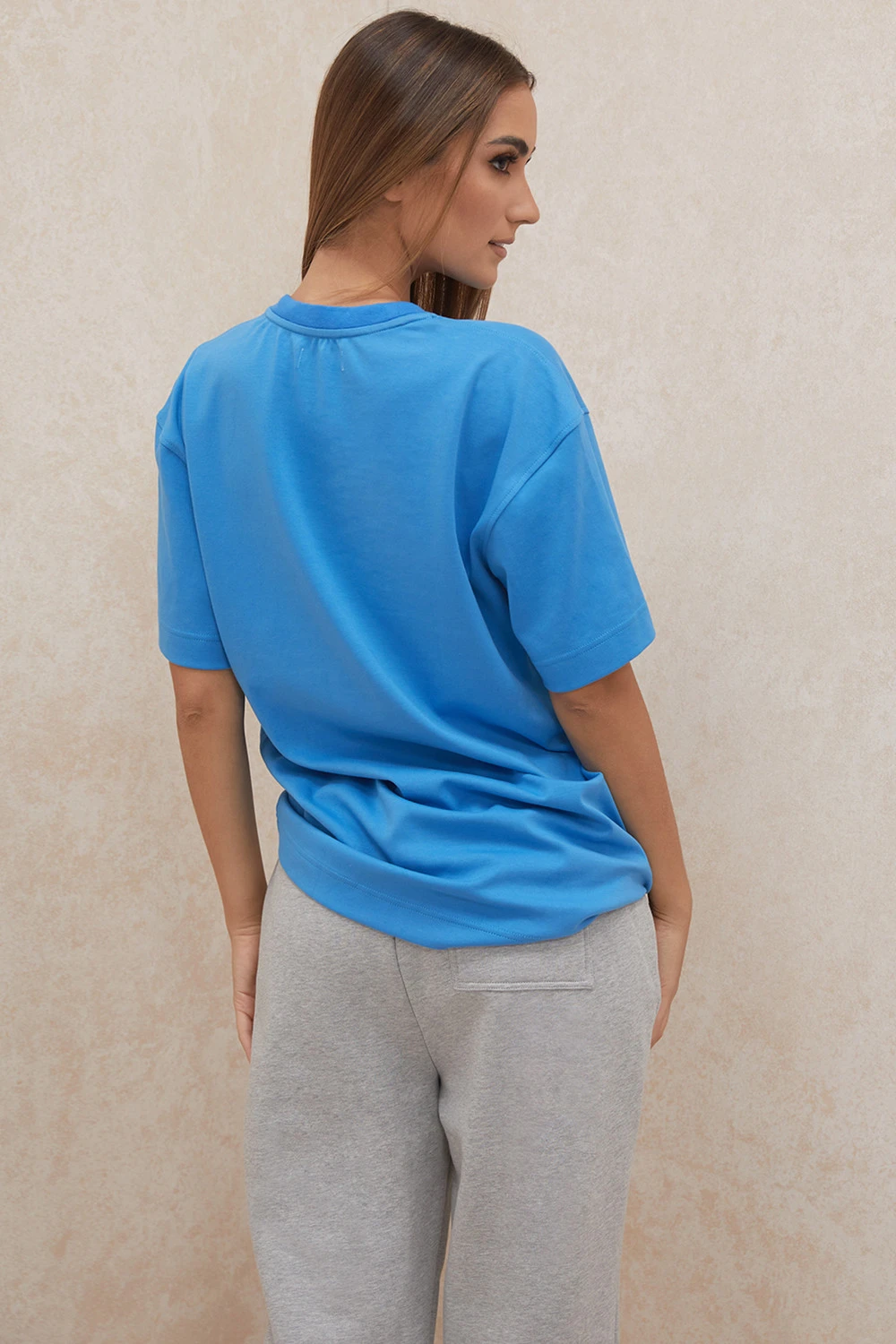 Blue Oversized Cotton Jersey T Shirt – Bild 7