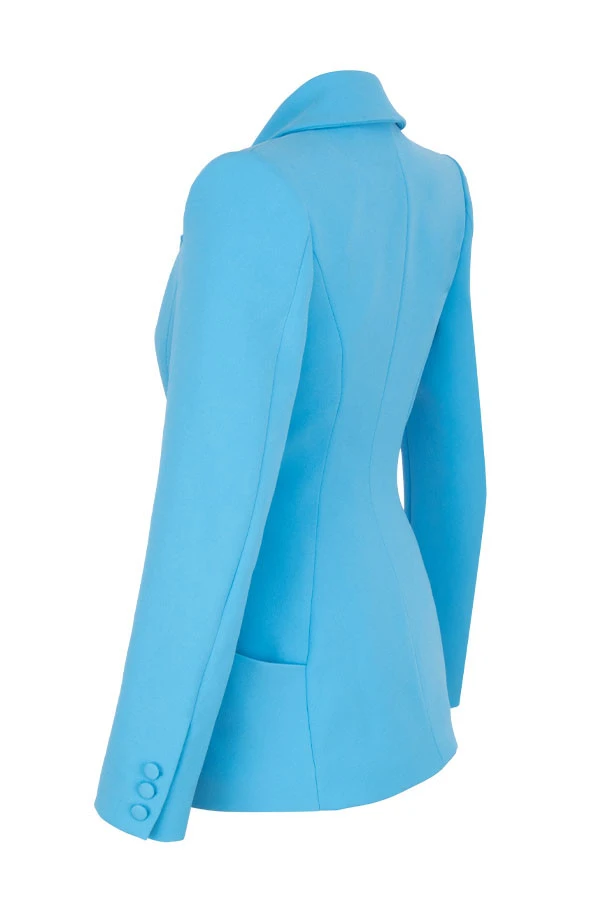 Blue Double Breasted Tailored Blazer – Bild 16