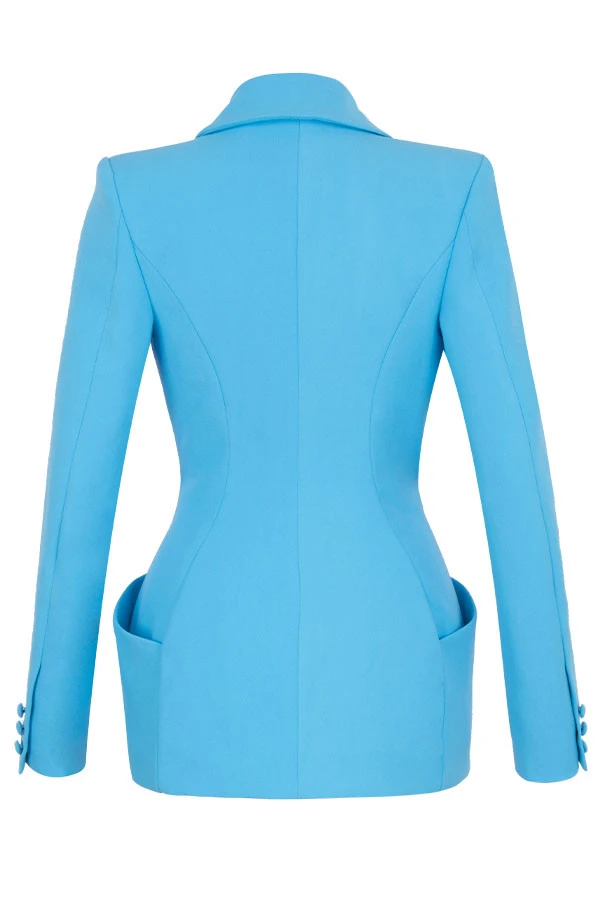 Blue Double Breasted Tailored Blazer – Bild 17