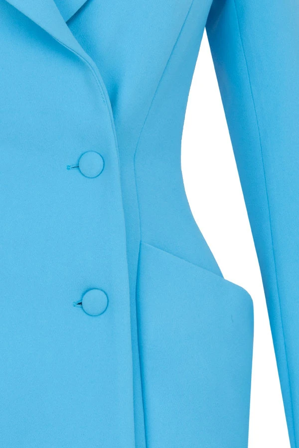 Blue Double Breasted Tailored Blazer – Bild 19