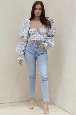 Pale Blue High Waist Denim Jeans