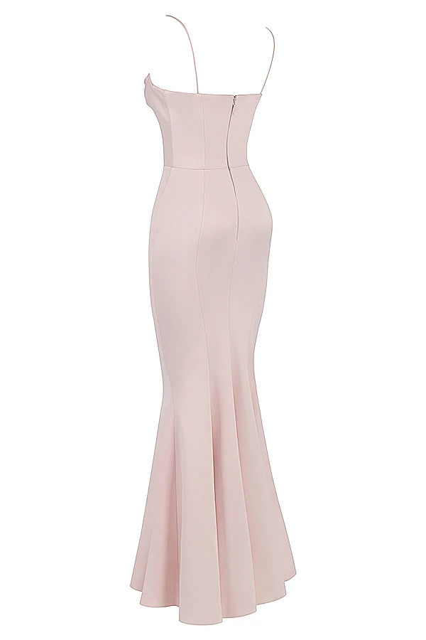 Blush Satin Fishtail Gown – Bild 16