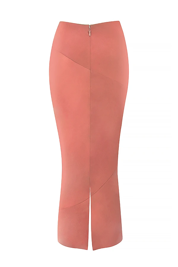 Rose Satin Low Waist Midi Skirt – Bild 14