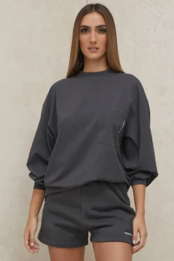 Charcoal Long Sleeve Top