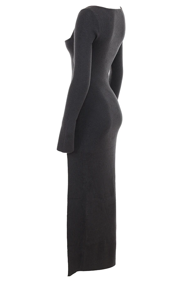 Charcoal Cashmere Knit Maxi Dress – Bild 13
