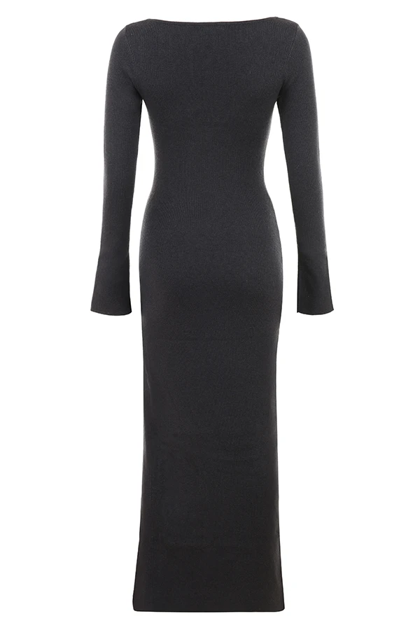 Charcoal Cashmere Knit Maxi Dress – Bild 14