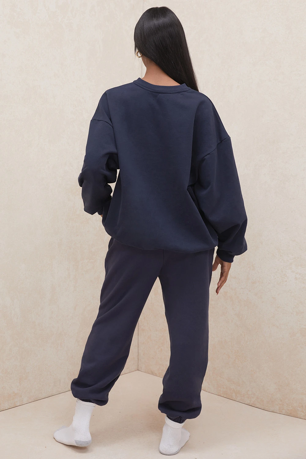 Navy Fleece Back Jogging Trousers – Bild 7