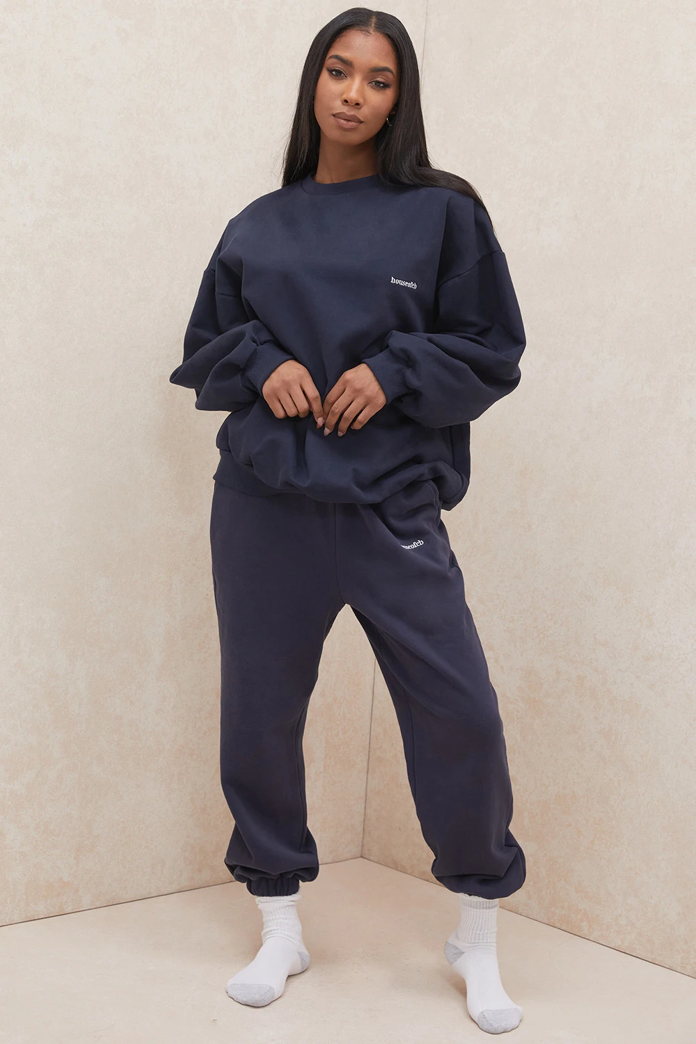 Navy Fleece Back Jogging Trousers – Bild 3