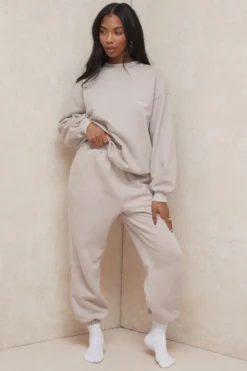 Stone Fleece Back Jogging Trousers