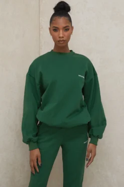 Green Oversized Crewneck Sweatshirt