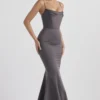 Shadow Satin Fishtail Gown