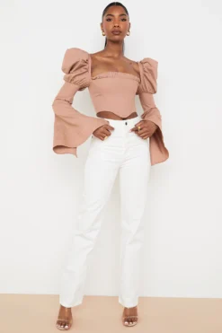 White Vintage Fit High Waist Jeans