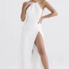 Ivory Thigh Slit Maxi Dress
